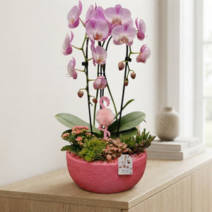 Pink Flower Arrangement – 28cm Ceramic Pot