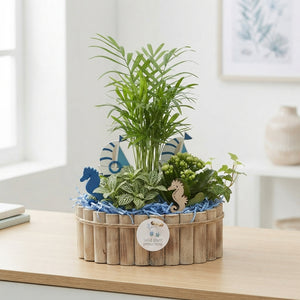 Small Autumn Arrangement in Oval Wooden Pot – 23cm