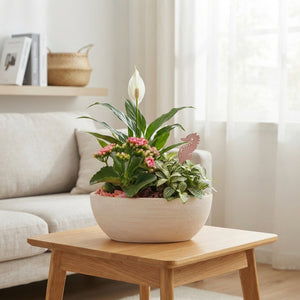 Eyleen Summer Mix Floral Arrangement – 25cm Oval Ceramic Pot